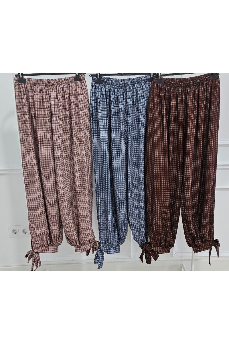 Pantalón bombacho cuadros