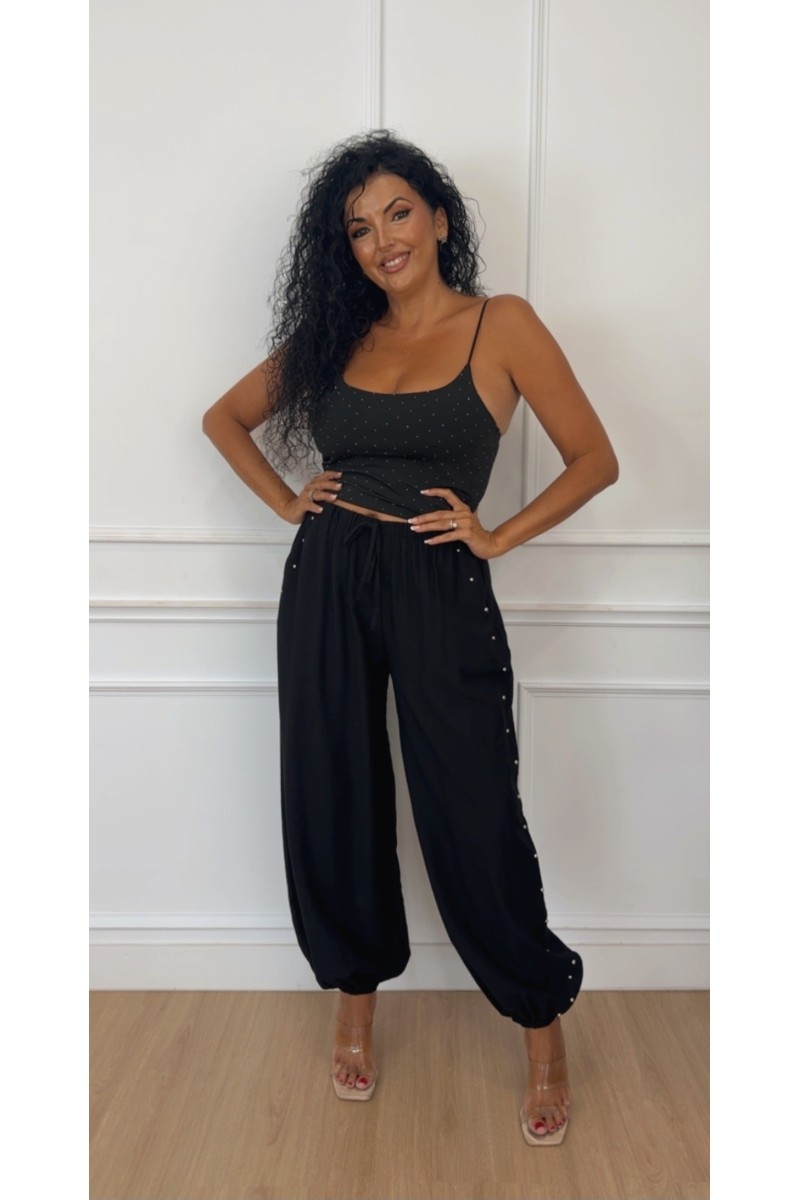Pantalón bombacho tacha