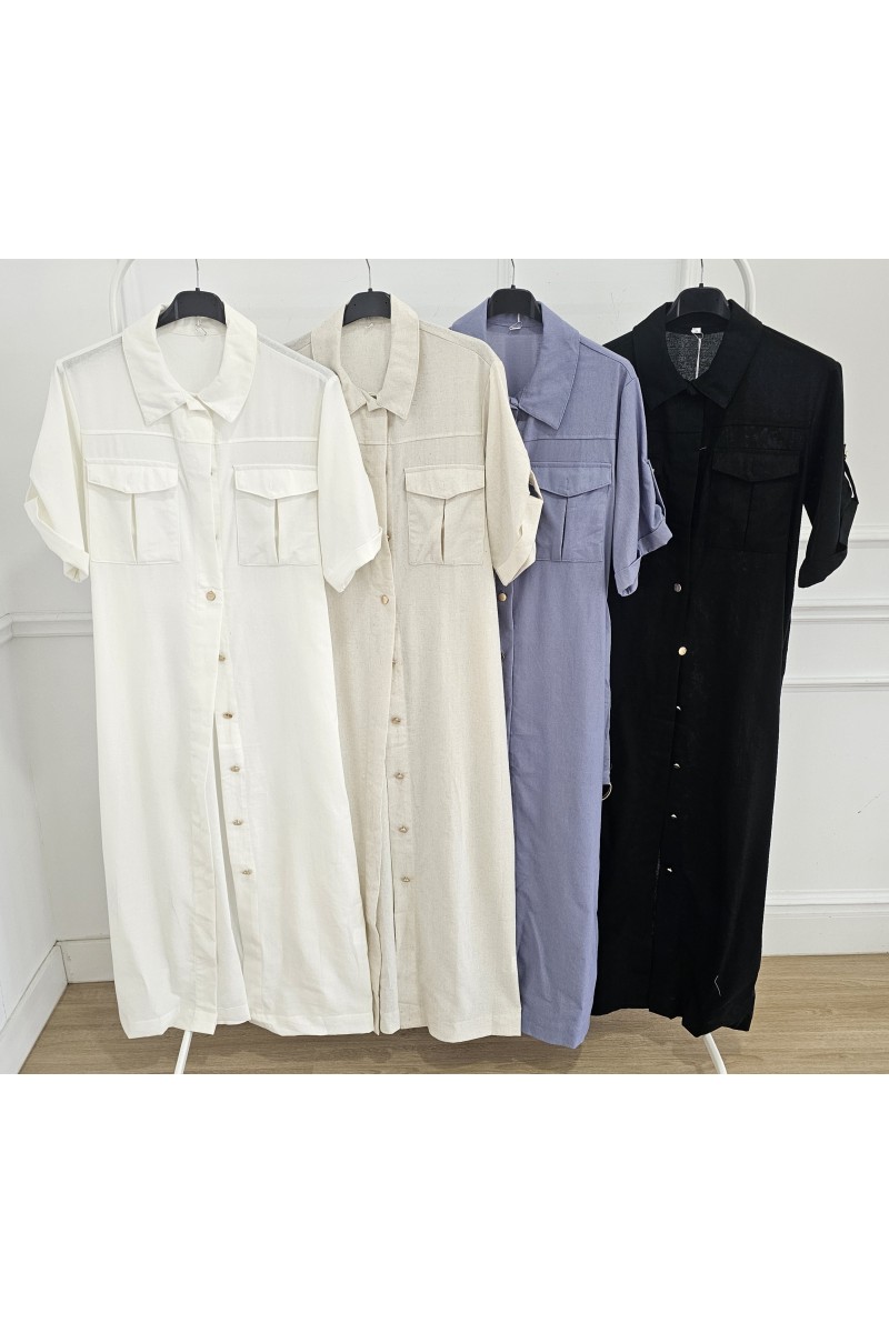 Vestido camisero lino