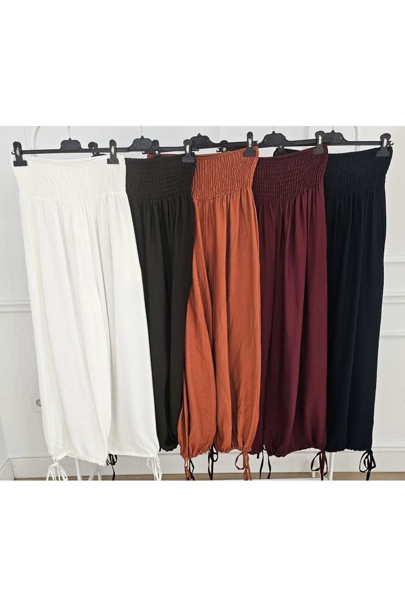 Pantalón cinturilla engomada lazo