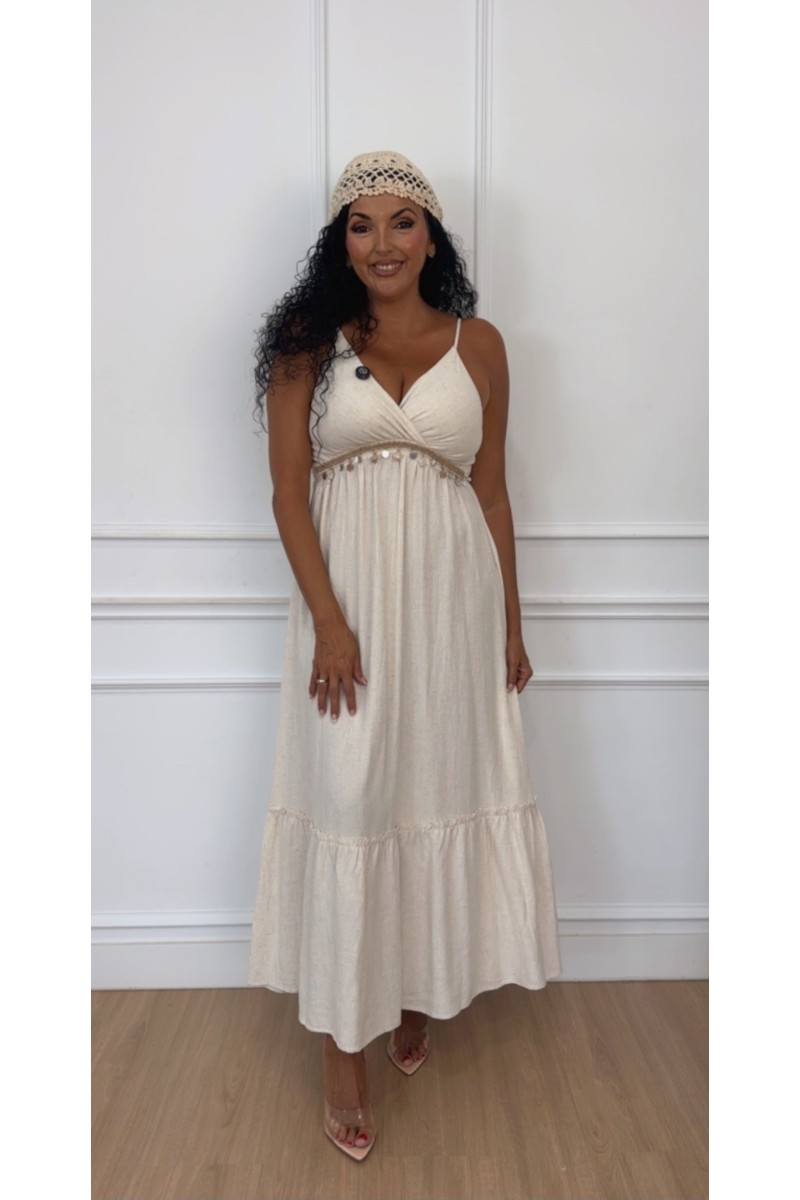 Vestido espejitos lino