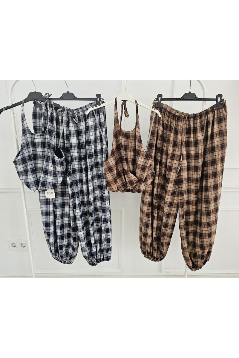 Conjunto bombacho cuadro