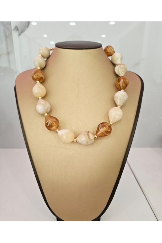 Collar bola tricolor beig