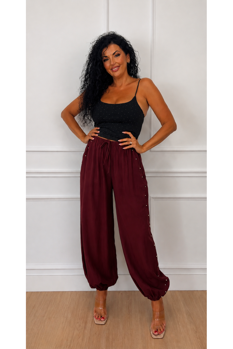 Pantalón bombacho tacha