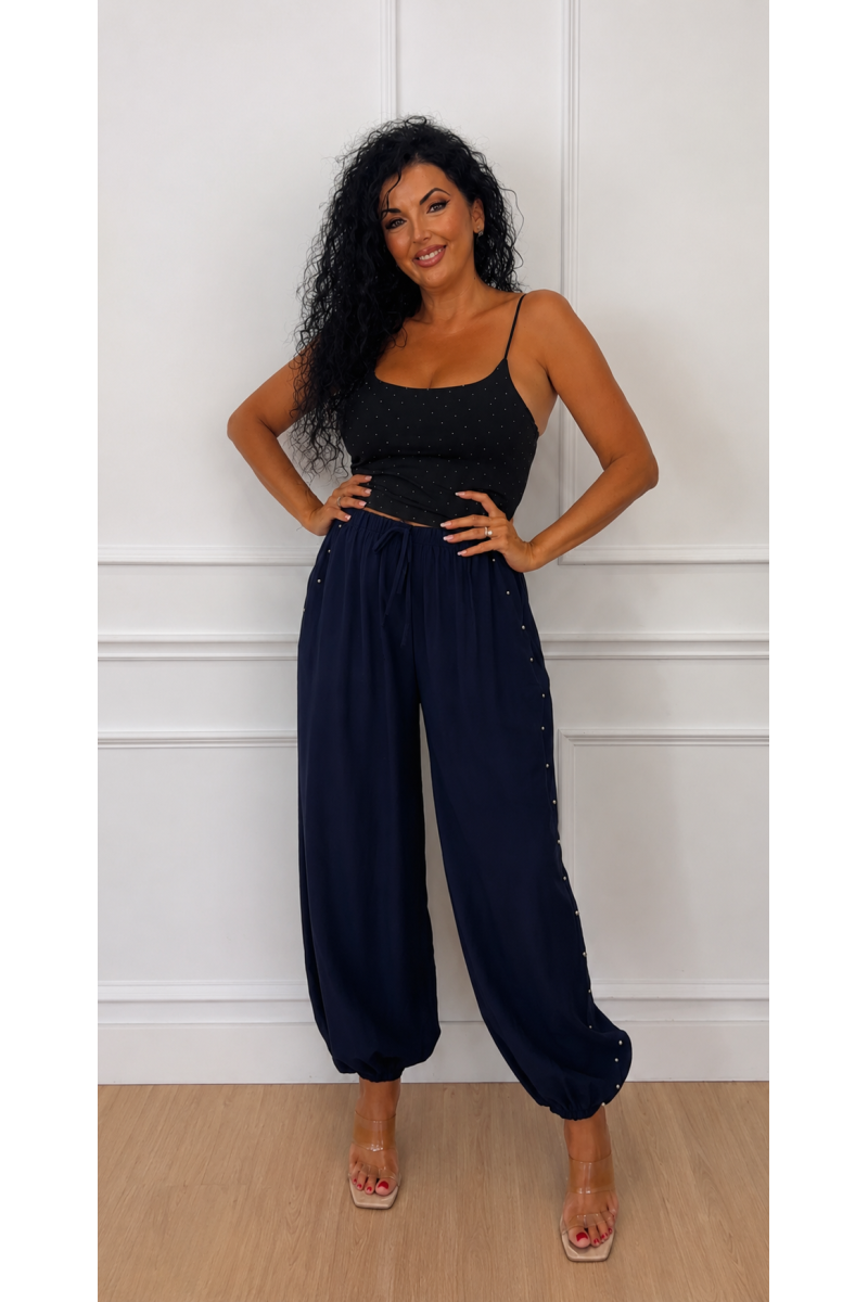 Pantalón bombacho tacha