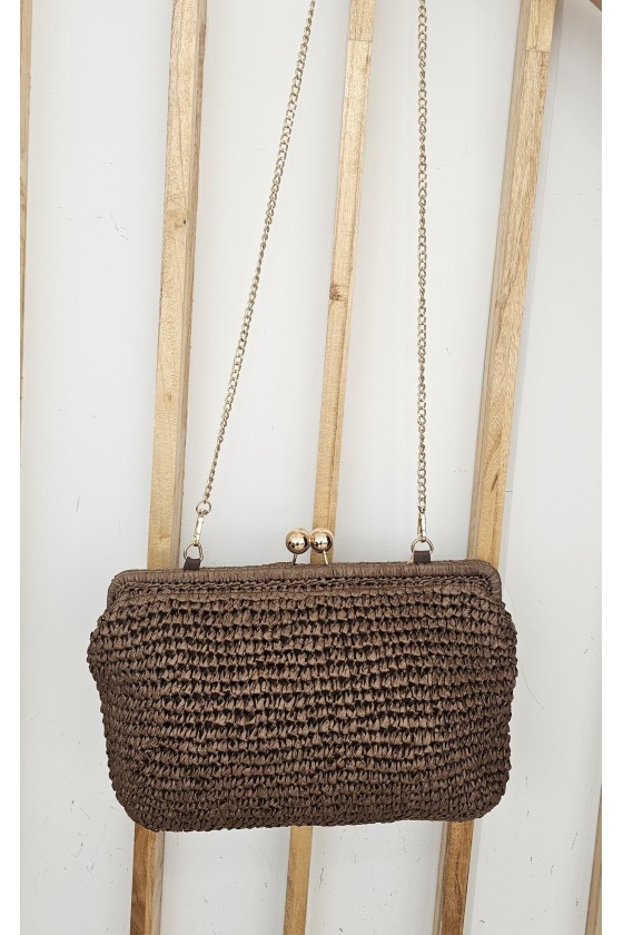 Bolso clutch rafia grande