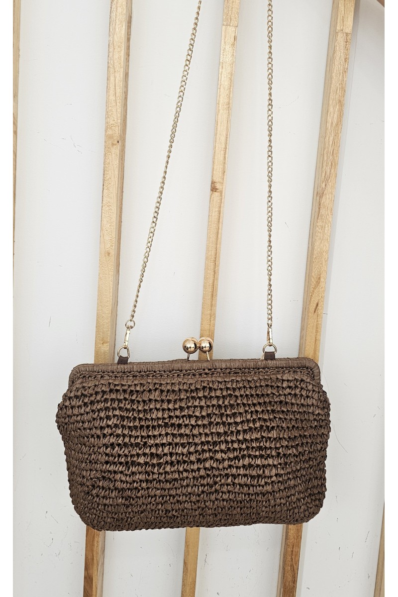 Bolso clutch rafia grande