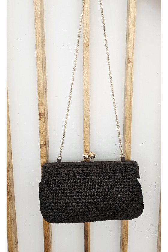 Bolso clutch rafia grande