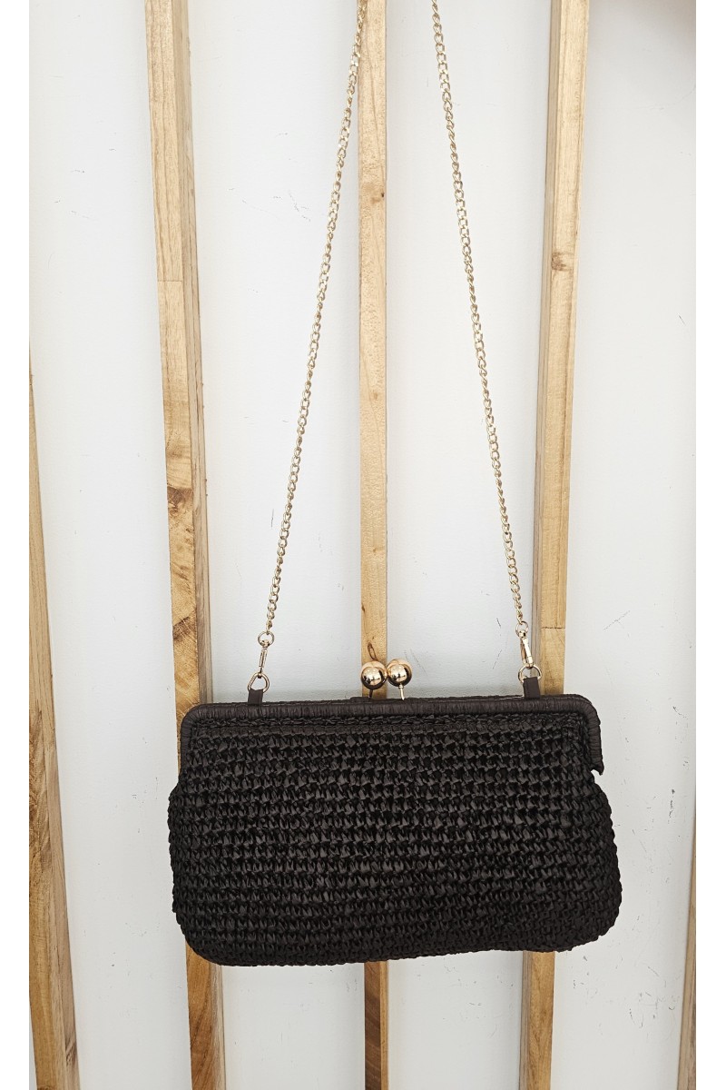 Bolso clutch rafia grande