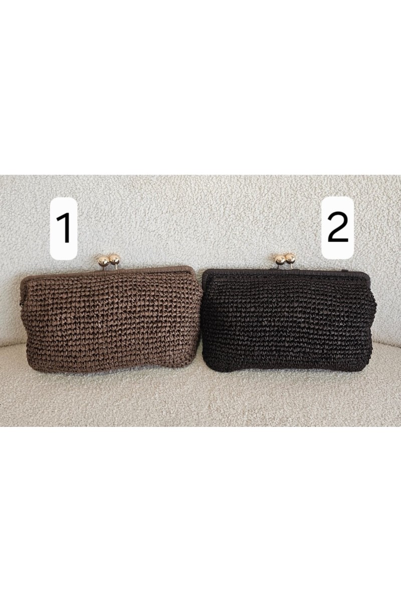 Bolso clutch rafia grande